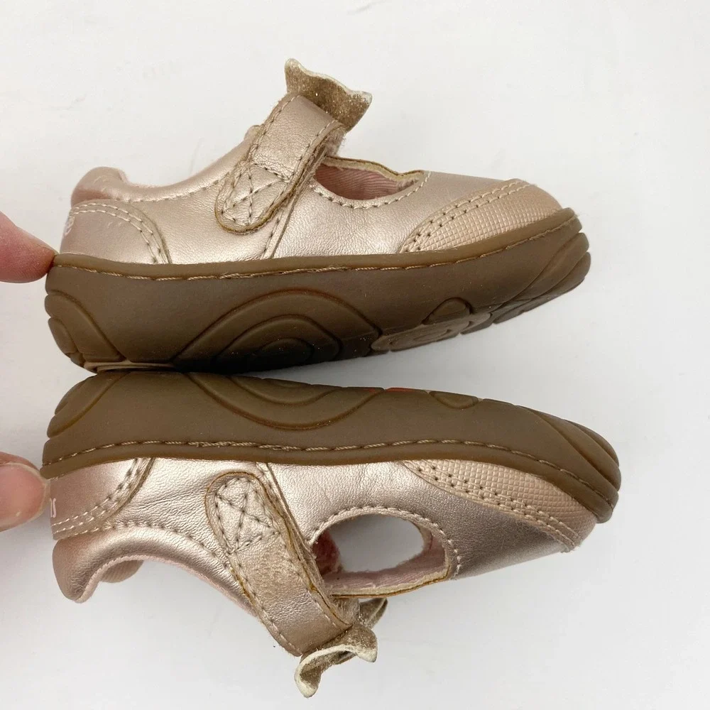Surprize by Stride Rite Cecillia Glitter Bow Mary Jane Toddler Girls 3 Rose Gold